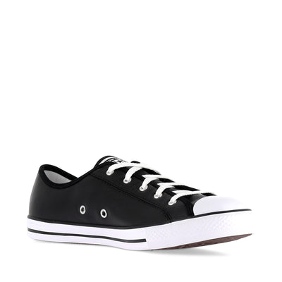 ALL STAR DAINTY LOW LEATHER CORE - BLACK WHITE WHITE