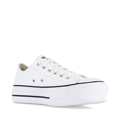 ALL STAR LIFT LOW LEATHER - WHITE BLACK WHITE