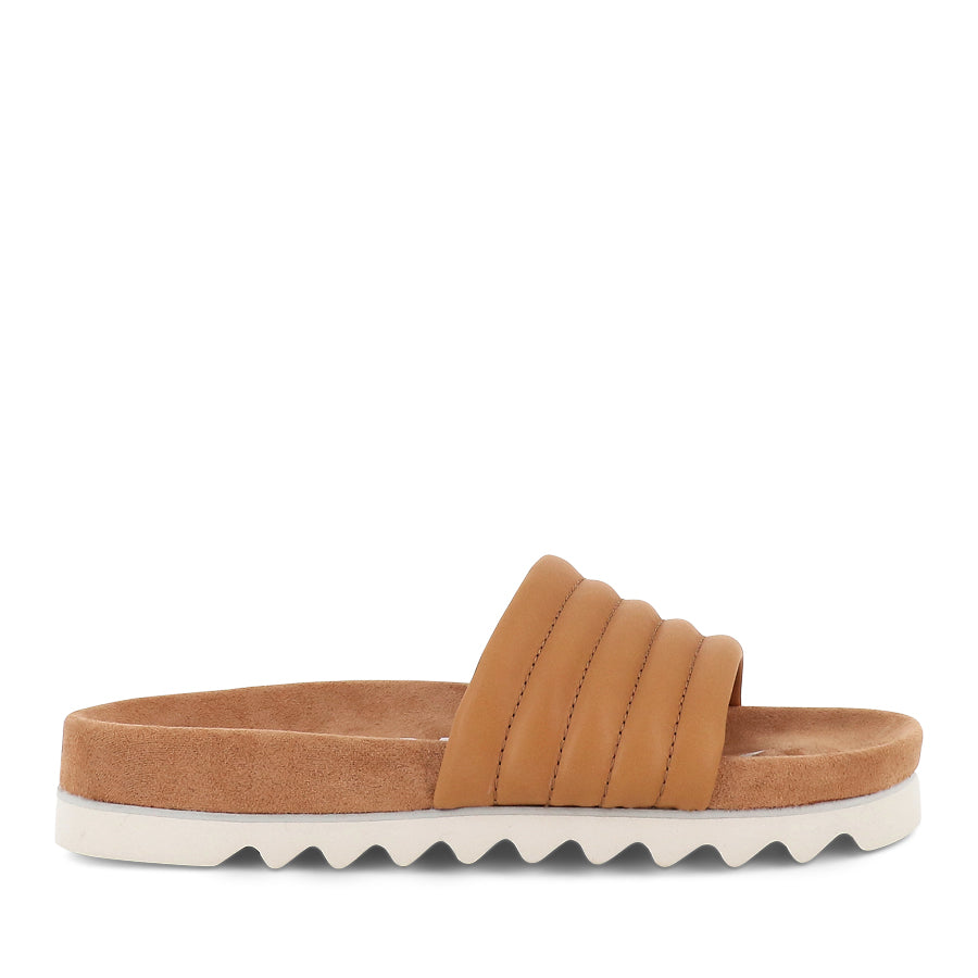 SLIDE TOOTH WEDGE - SOFT TAN LEATHER