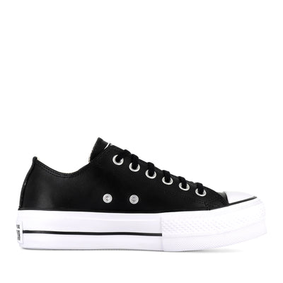 ALL STAR LIFT LOW LEATHER - BLACK BLACK WHITE