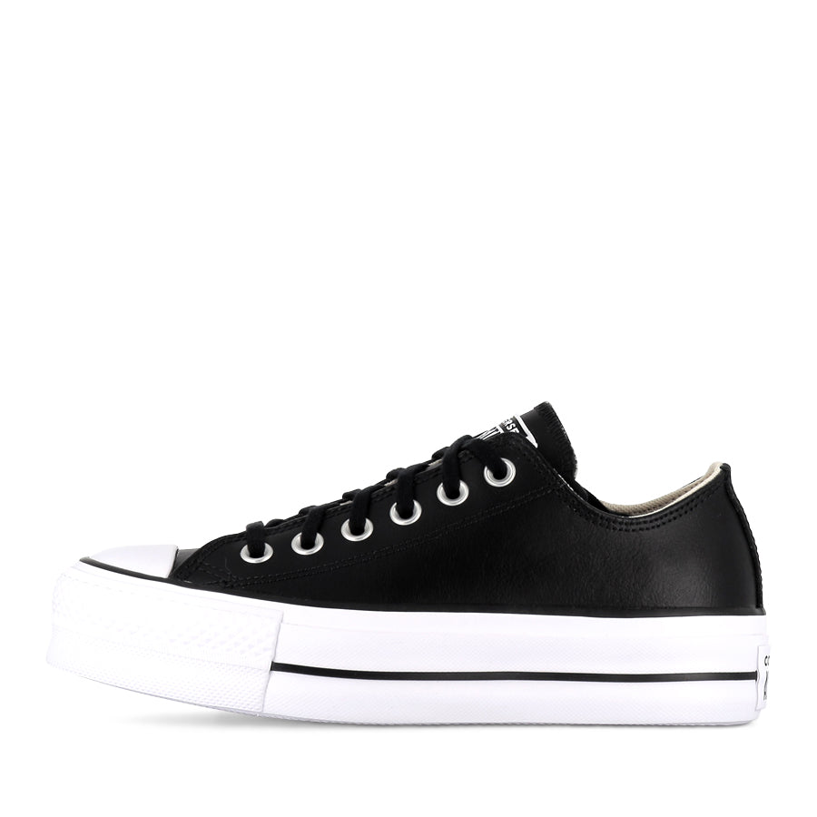 ALL STAR LIFT LOW LEATHER - BLACK BLACK WHITE