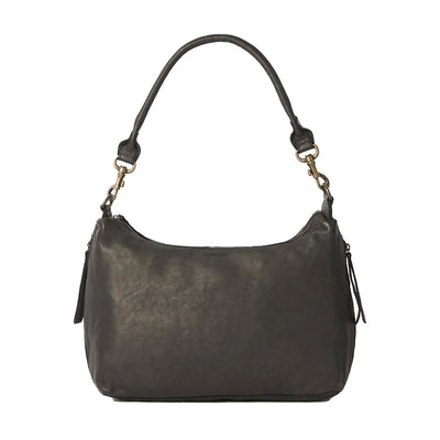 SMALL SLOUCHY - BLACK LEATHER