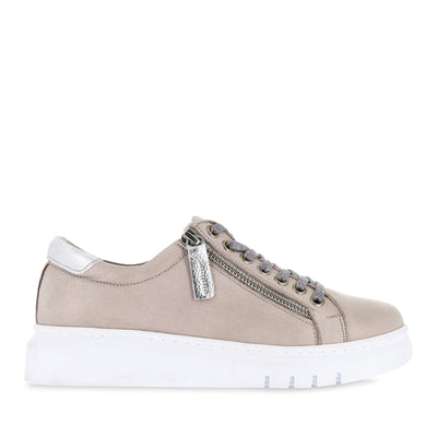 TATTER FRESH - TAUPE/SILVER LEATHER