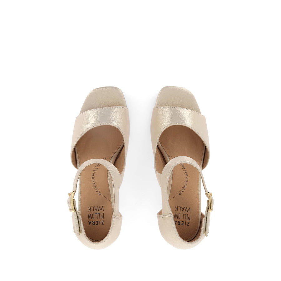 IRUNN W - PALE GOLD SHIMMER LEATHER