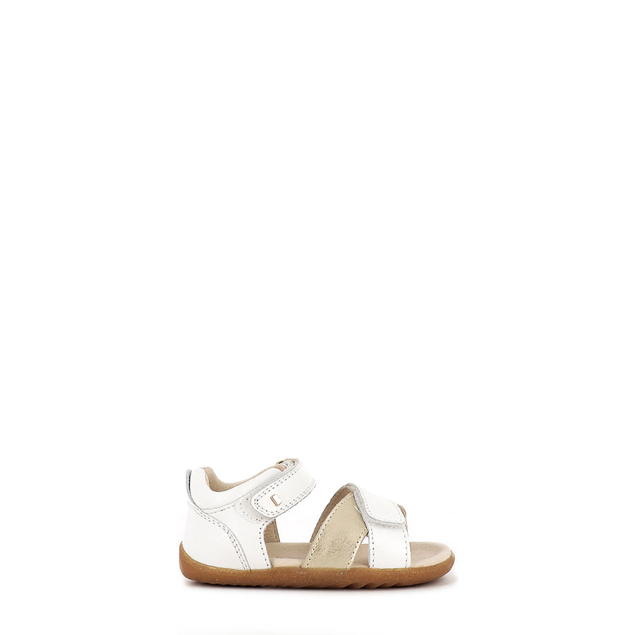 SAIL STEP  UP - WHITE/GOLD LEATHER