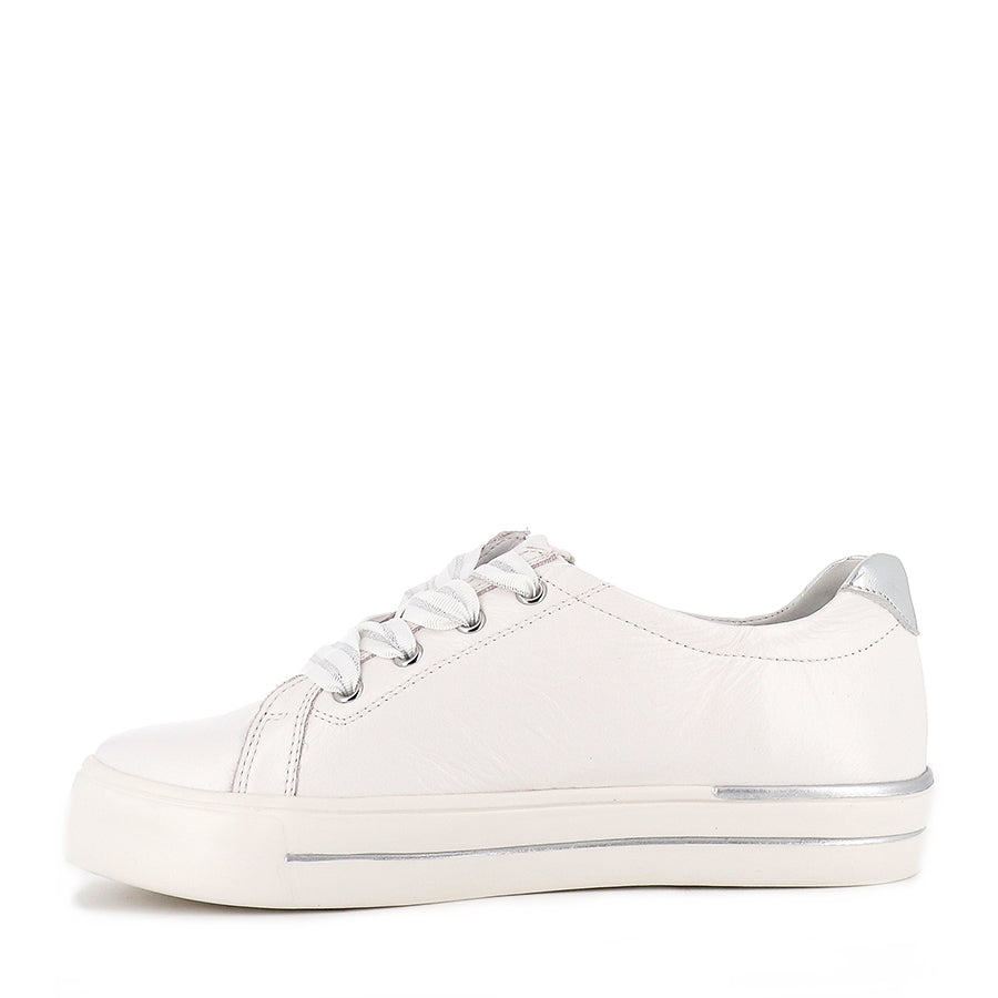 AUDRY W - WHITE SILVER LEATHER
